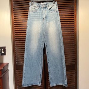 S.O.N.G. Wide Leg Light Wash Jeans 100% Cotton